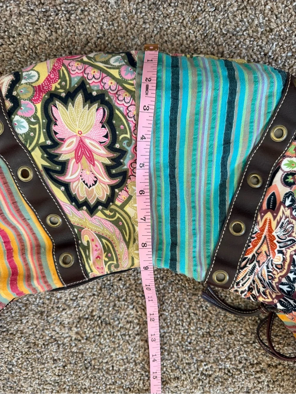 RELIC Patchwork Printed Sling Hobo Bag
